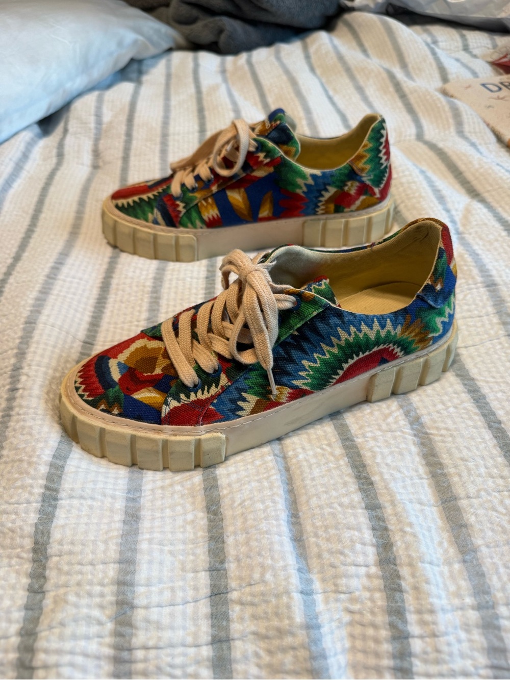FARM RIO Multicolor Floral-Abstract Canvas Platform Sneakers - Picture 2 of 5